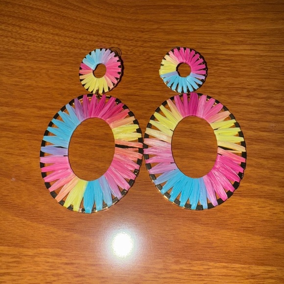 Colorful Oval Shaped Earrings! - Picture 3 of 3